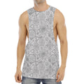 Grey And Black Mystical Wiccan Print Men's Muscle Tank Top