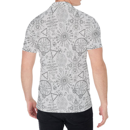 Grey And Black Mystical Wiccan Print Men's Shirt