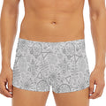 Grey And Black Mystical Wiccan Print Men's Short Boxer Briefs