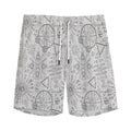 Grey And Black Mystical Wiccan Print Men's Athletic Shorts