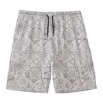 Grey And Black Mystical Wiccan Print Men's Swim Trunks