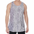 Grey And Black Mystical Wiccan Print Men's Velvet Tank Top