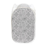 Grey And Black Mystical Wiccan Print Mesh Laundry Hamper