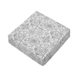 Grey And Black Mystical Wiccan Print Outdoor Seat Cushion Cover