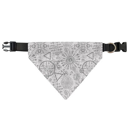 Grey And Black Mystical Wiccan Print Over The Collar Dog Bandana