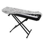 Grey And Black Mystical Wiccan Print Piano Keyboard Cover