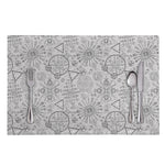Grey And Black Mystical Wiccan Print Placemat