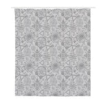 Grey And Black Mystical Wiccan Print Polyester Shower Curtain