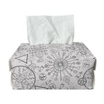 Grey And Black Mystical Wiccan Print Rectangle Tissue Box Cover