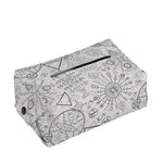 Grey And Black Mystical Wiccan Print Rectangle Tissue Box Cover