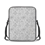 Grey And Black Mystical Wiccan Print Rectangular Crossbody Bag