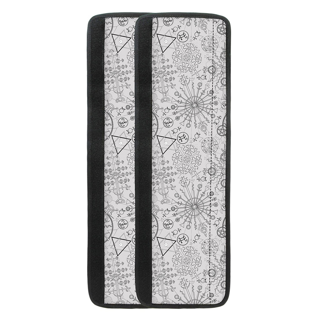 Grey And Black Mystical Wiccan Print Refrigerator Handle Covers