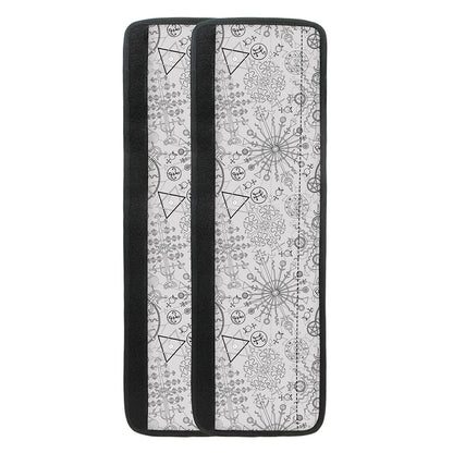 Grey And Black Mystical Wiccan Print Refrigerator Handle Covers