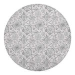 Grey And Black Mystical Wiccan Print Round Blanket