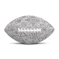 Grey And Black Mystical Wiccan Print Rugby Ball