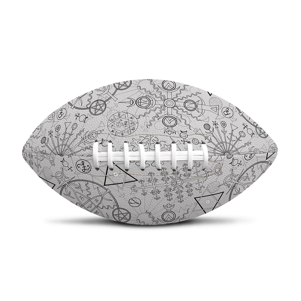 Grey And Black Mystical Wiccan Print Rugby Ball