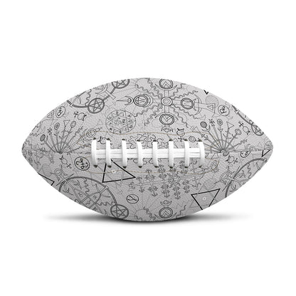 Grey And Black Mystical Wiccan Print Rugby Ball