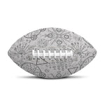 Grey And Black Mystical Wiccan Print Rugby Ball