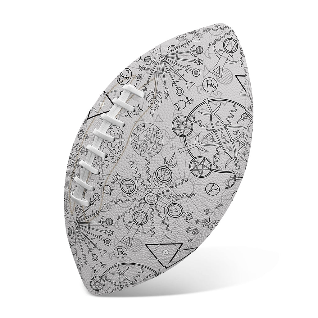 Grey And Black Mystical Wiccan Print Rugby Ball