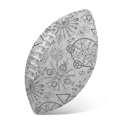 Grey And Black Mystical Wiccan Print Rugby Ball