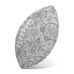 Grey And Black Mystical Wiccan Print Rugby Ball