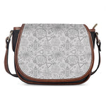 Grey And Black Mystical Wiccan Print Saddle Bag