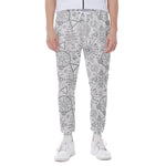 Grey And Black Mystical Wiccan Print Scuba Joggers
