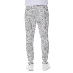 Grey And Black Mystical Wiccan Print Scuba Joggers