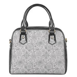 Grey And Black Mystical Wiccan Print Shoulder Handbag
