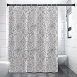 Grey And Black Mystical Wiccan Print Shower Curtain