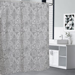 Grey And Black Mystical Wiccan Print Shower Curtain