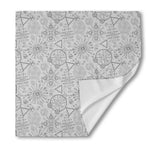 Grey And Black Mystical Wiccan Print Silk Bandana