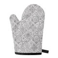 Grey And Black Mystical Wiccan Print Single Oven Mitt
