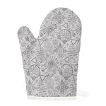 Grey And Black Mystical Wiccan Print Single Oven Mitt