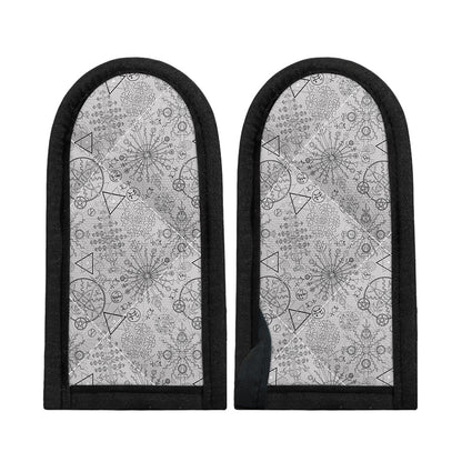 Grey And Black Mystical Wiccan Print Skillet Handle Cover