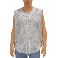 Grey And Black Mystical Wiccan Print Sleeveless Baseball Jersey