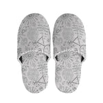 Grey And Black Mystical Wiccan Print Slippers