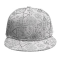 Grey And Black Mystical Wiccan Print Snapback Cap