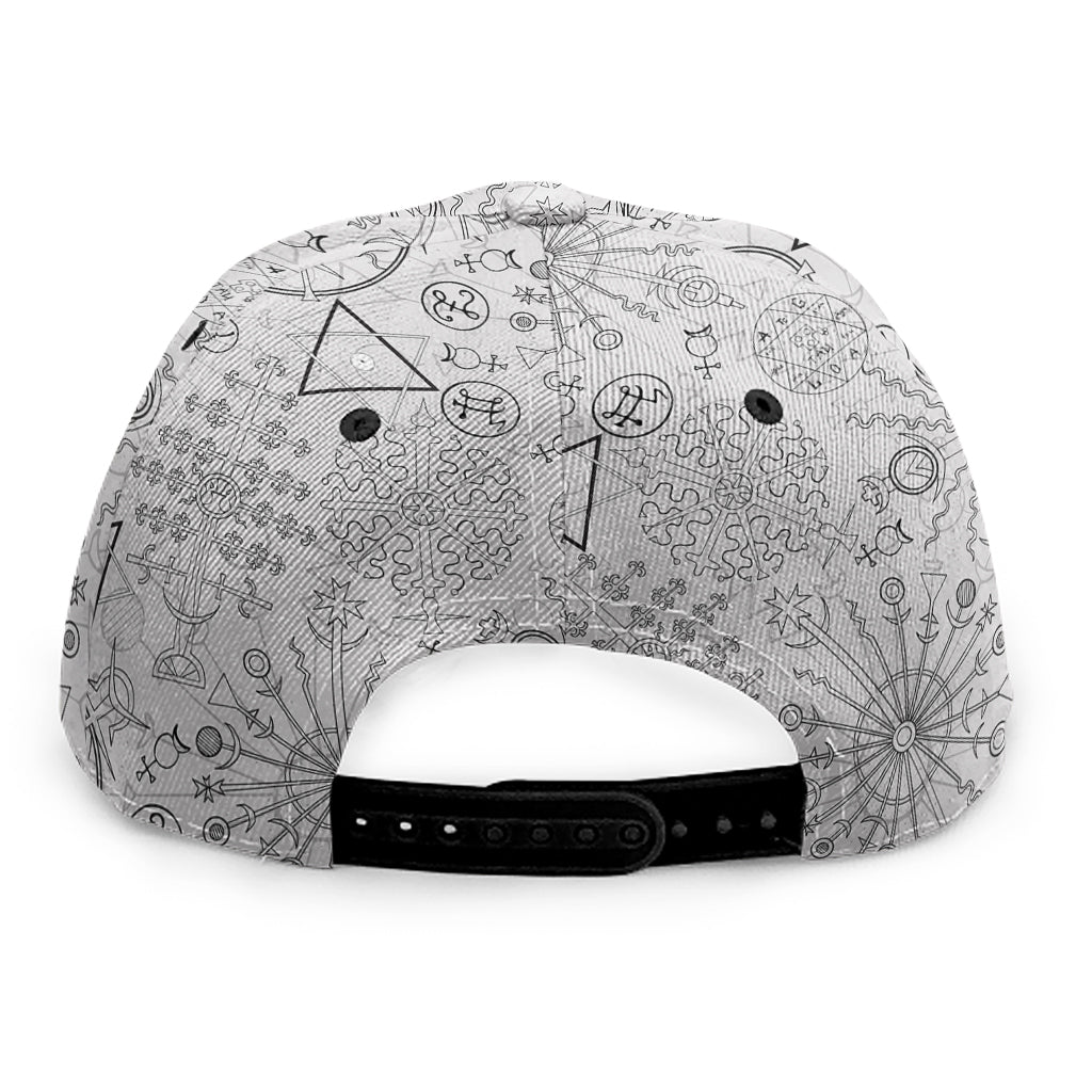 Grey And Black Mystical Wiccan Print Snapback Cap