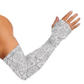 Grey And Black Mystical Wiccan Print Sun Protection Arm Sleeves