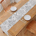 Grey And Black Mystical Wiccan Print Table Runner