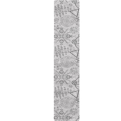 Grey And Black Mystical Wiccan Print Table Runner