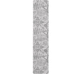 Grey And Black Mystical Wiccan Print Table Runner