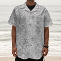 Grey And Black Mystical Wiccan Print Textured Short Sleeve Shirt