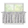 Grey And Black Mystical Wiccan Print Tier Curtains