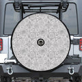 Grey And Black Mystical Wiccan Print Tire Cover With Camera Hole