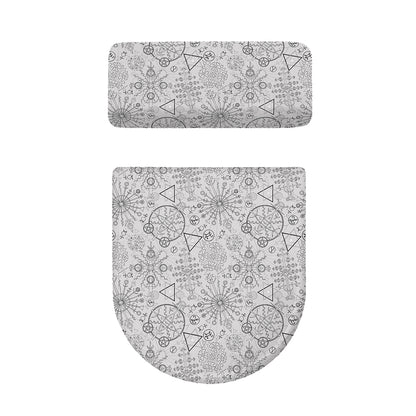 Grey And Black Mystical Wiccan Print Toilet Lid And Tank Cover Set