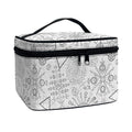 Grey And Black Mystical Wiccan Print Travel Makeup Bag