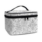 Grey And Black Mystical Wiccan Print Travel Makeup Bag