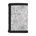 Grey And Black Mystical Wiccan Print Trifold Wallet